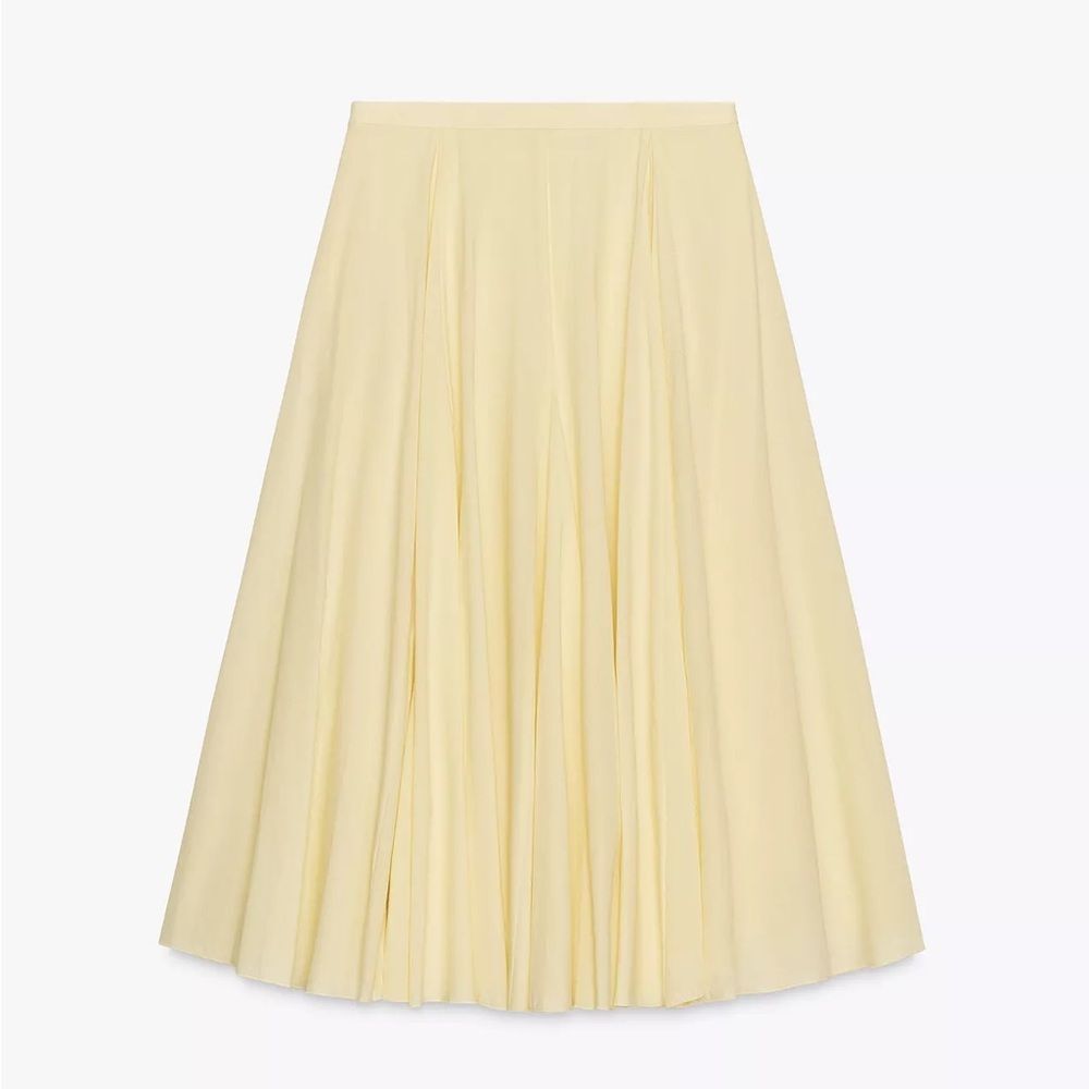 ZARA VOLUMINOUS ZW COLLECTION FLARED MIDI SKIRT - Picture 8 of 9